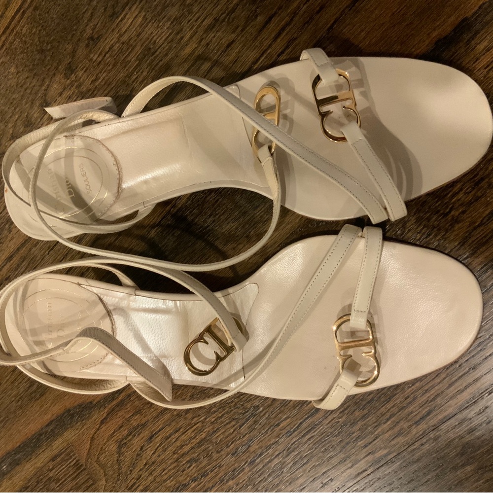 Dior White Strappy Sandals